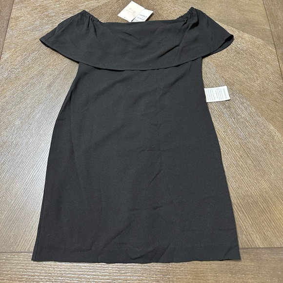 NWT Charles Henry Crepe Off The Shoulder Cocktail Mini Dress, Size Small, Black - Picture 10 of 16